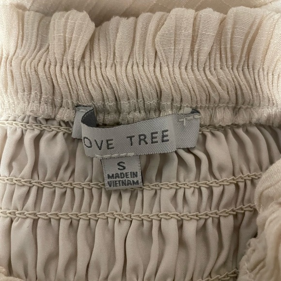 Love Tree Smocked Bodice Midi Dress in Beige. Size Small - Picture 8 of 8